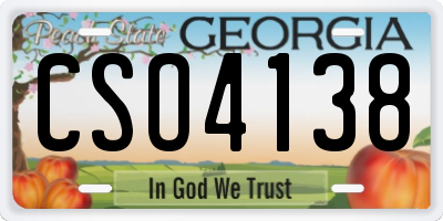 GA license plate CSO4138