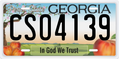 GA license plate CSO4139