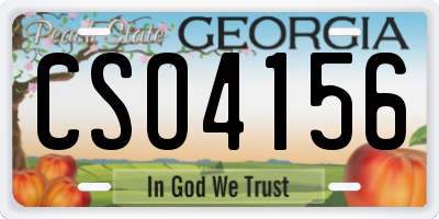 GA license plate CSO4156