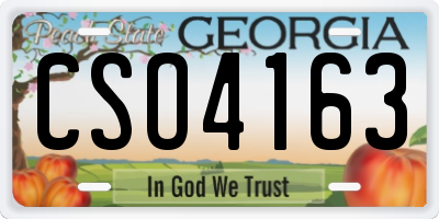 GA license plate CSO4163
