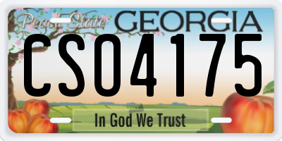 GA license plate CSO4175
