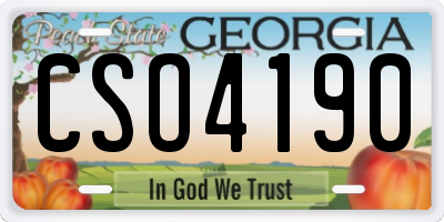 GA license plate CSO4190