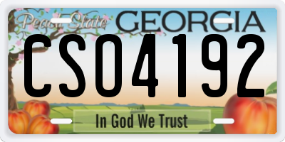 GA license plate CSO4192
