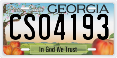 GA license plate CSO4193