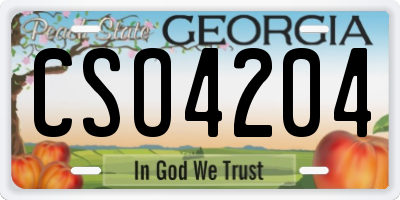 GA license plate CSO4204