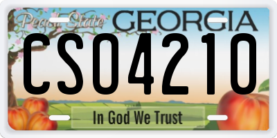 GA license plate CSO4210