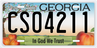 GA license plate CSO4211