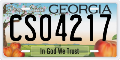 GA license plate CSO4217