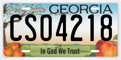 GA license plate CSO4218