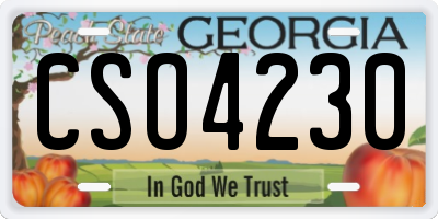 GA license plate CSO4230