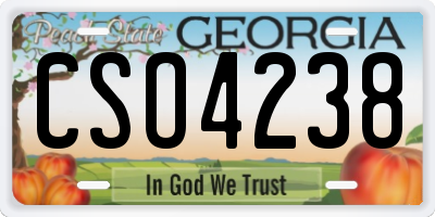 GA license plate CSO4238