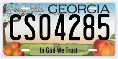GA license plate CSO4285