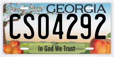 GA license plate CSO4292