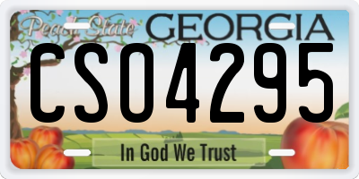 GA license plate CSO4295