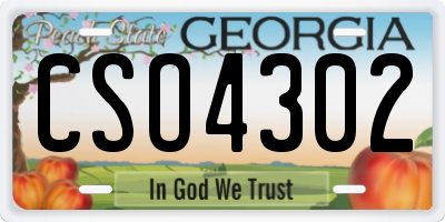GA license plate CSO4302