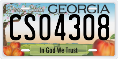 GA license plate CSO4308