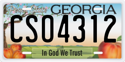GA license plate CSO4312