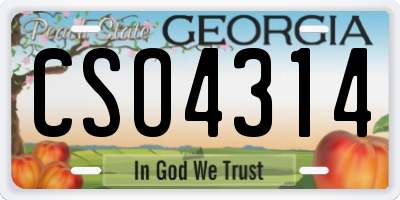 GA license plate CSO4314