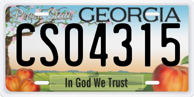 GA license plate CSO4315