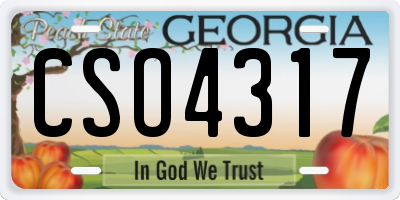 GA license plate CSO4317