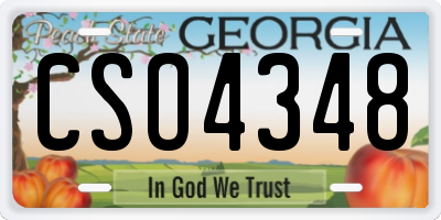 GA license plate CSO4348