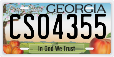 GA license plate CSO4355