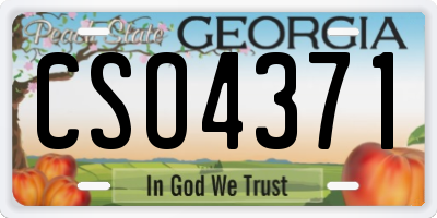 GA license plate CSO4371