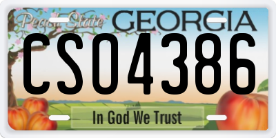 GA license plate CSO4386