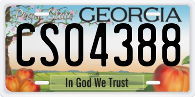 GA license plate CSO4388