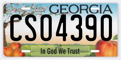 GA license plate CSO4390