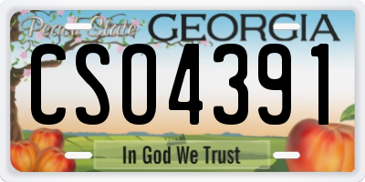 GA license plate CSO4391