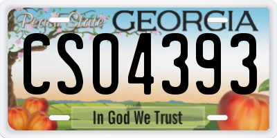 GA license plate CSO4393