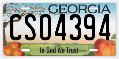 GA license plate CSO4394