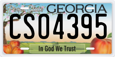 GA license plate CSO4395
