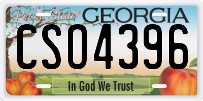 GA license plate CSO4396