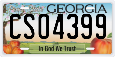 GA license plate CSO4399