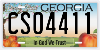 GA license plate CSO4411
