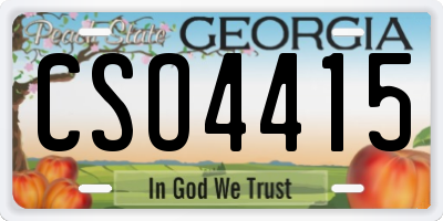 GA license plate CSO4415