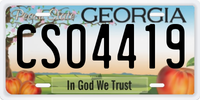 GA license plate CSO4419