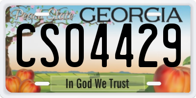 GA license plate CSO4429