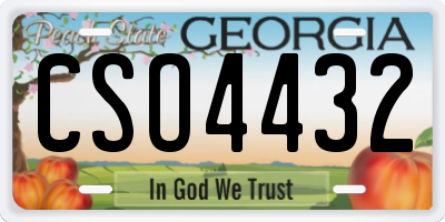 GA license plate CSO4432
