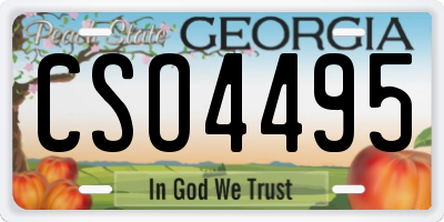 GA license plate CSO4495