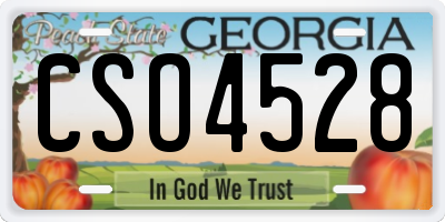 GA license plate CSO4528