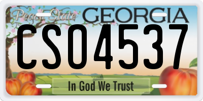 GA license plate CSO4537