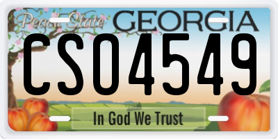 GA license plate CSO4549