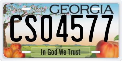 GA license plate CSO4577