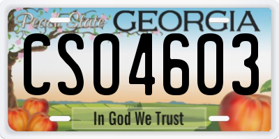 GA license plate CSO4603