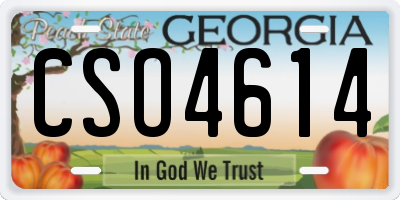 GA license plate CSO4614