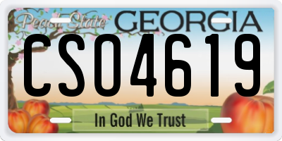 GA license plate CSO4619