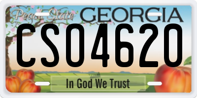 GA license plate CSO4620